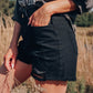 Black Asymmetrical Ripped Denim Shorts