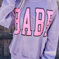 BABE Letter Graphic Pullover Sweatshirt
