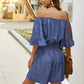 Solid color casual one-shoulder jumpsuit