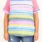 Striped Plus Size Raglan Sleeve Top
