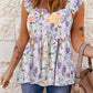 Multicolor Flutter Floral Print Flowy Tank Top