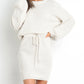Balloon Sleeve Knit Dress Short Skirt