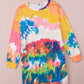 Multicolor Tie Dye Pocketed T Shirt Mini Dress
