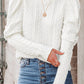 Solid Color Puffy Sleeve Textured Knit Top