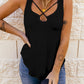 Solid U Neck Criss Cross Tank Top