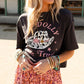 Gray WE TRUST IN DOLLY Western Fashion Graphic Tee