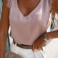 Apricot Eyelash Shoulder V Neck Tank Top