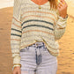 Stripe Colorblock Knit Sweater