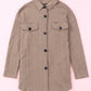 Khaki Oversize Textured Knit Button Front Shacket