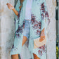 Floral Kimono Sleeves Chiffon Loose Beach Cover Up