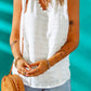 White Lace Crochet Keyhole Back V Neck Tank Top