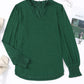 Frill V Neck Puff Long Sleeve Top