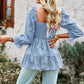 French square collar peplum top