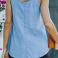 Plain Denim Bust Pocket Tank Top