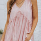 Pink Foil Splatter Drops Ruffled Flowy Tank