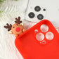 Red Lovely 3D Deer Doll Christmas Pattern Mobile Phone Case