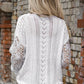Crochet Lace Pointelle Knit Sweater