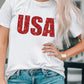 USA Glitter Pattern Print Short Sleeve T Shirt