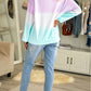 Color Block Tie Dye Pullover Sweatshirt