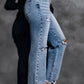 Washed Ripped Wide Leg High Waist Jeans