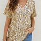 V Neck Front Pocket Leopard Tee