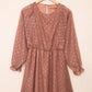 Swiss Dot Bubble Sleeves Chiffon Dress