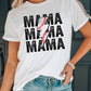 MAMA & Lightening Graphic Round Neck Tee