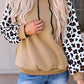 Leopard Bishop Sleeve Hooded Sweatshirt