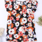 Multicolor Ruffle Sleeve Floral Plus Size Top