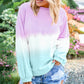 Color Block Tie Dye Pullover Sweatshirt