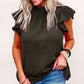 Flutter Sleeve Frilled Neck Textured Blouse