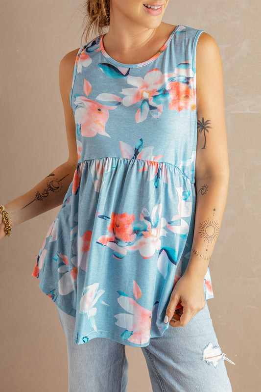 Flowy Blooms Babydoll Tank Top