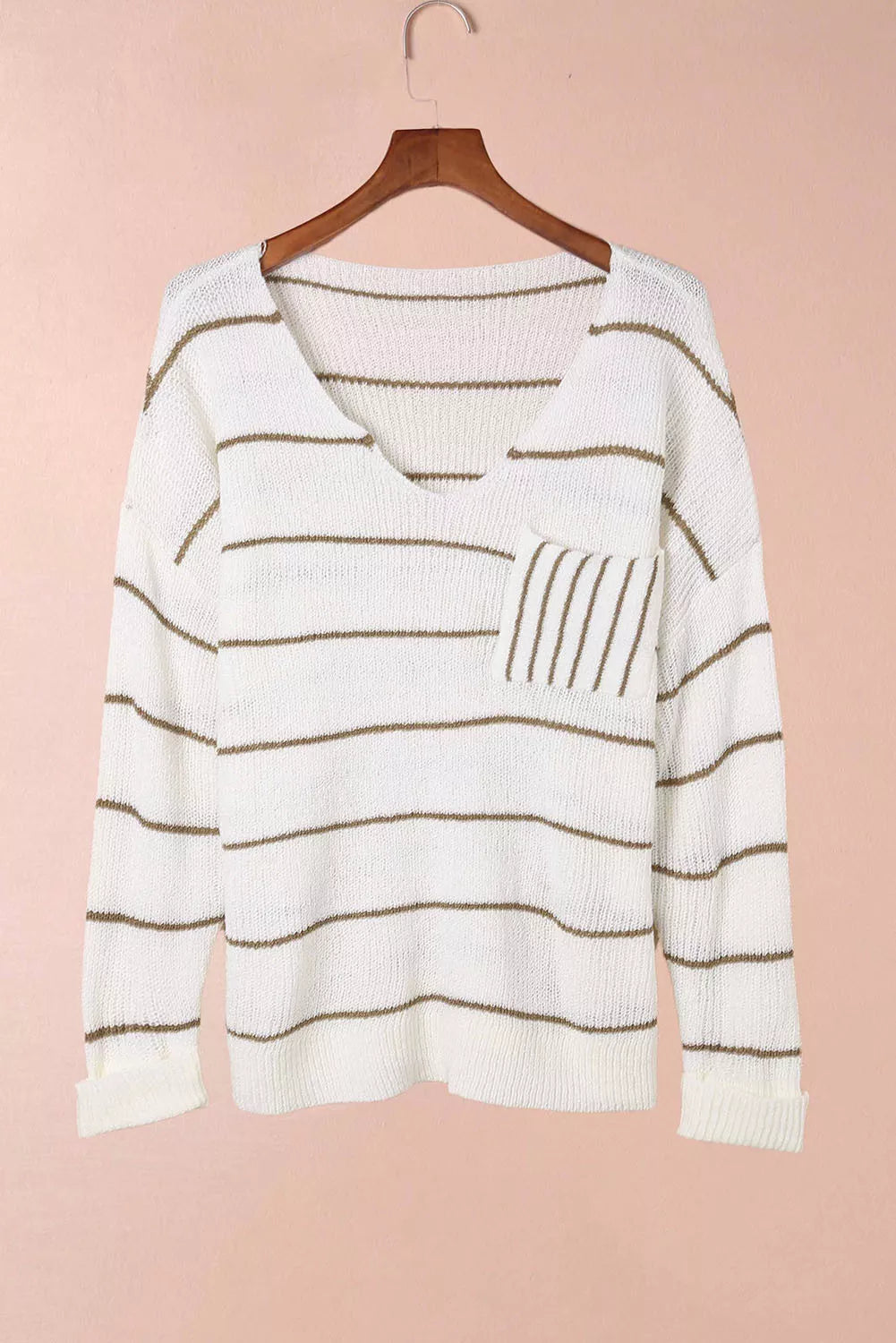 Stripe Chest Pocket Striped Sweater