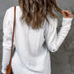 Solid Color Puffy Sleeve Textured Knit Top