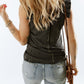 Gray Ruched Shoulders Ribbed Knit Tank Top
