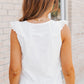 White Buttons Ruffled Tank Top