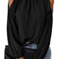 Black Cold Shoulder Bishop Sleeve Blouse