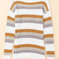 Stripe Drop Shoulder Striped Knit Sweater