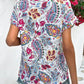 Summer fashion floral pattern V-neck short sleeve