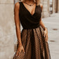 Black Polka Dot Mesh Overlay Sleeveless Maxi Dress
