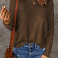 Apricot Solid Drop Shoulder Pullover Sweater