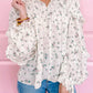 Tiered Ruffled Bishop Sleeve Floral Blouse