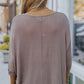 Khaki Lightweight Knit Oversize Blouse