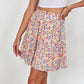 Floral Print Elastic Waist Skirt