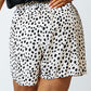 White Plus Size Dalmatian Print High Waist Shorts