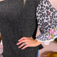 Ruffle Bell Sleeve Leopard Floral Patchwork Top