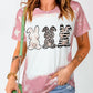 Easter Rabbits Bleached Print Short Sleeve T Shirt