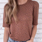 Leopard Spotted Short Raglan Sleeve T Shirt