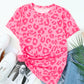 Leopard Print Crew Neck Short Sleeve T Shirt