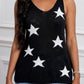 Star Print Racerback V Neck Tank Top